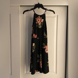 Lush A Line Floral Dress with a Key Hole Back